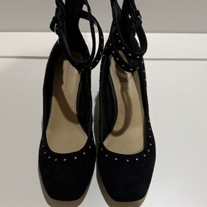 Marc Fisher Black Heels with Silver Accents